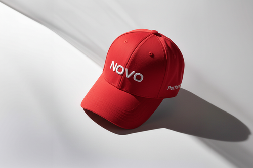 NOVO Cap - Red White Text